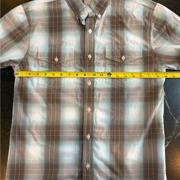 Roper BOYS XL Short Sleeve Button Down Shirt in Aqua Blue, Charcoal and Orange - Picture 5 of 7